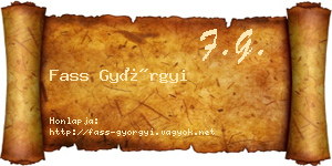 Fass Györgyi névjegykártya